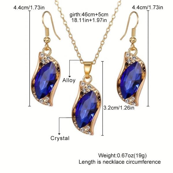 Ensemble de bijoux élégants pour femmes (boucles d'oreilles + pendentif)