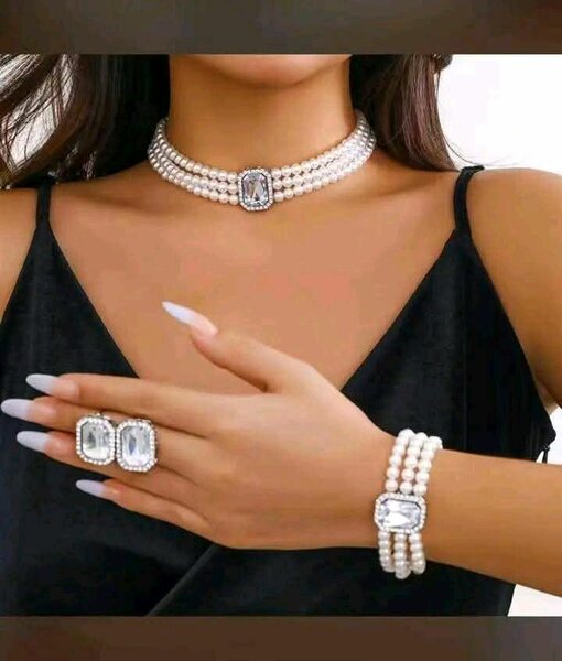 Parure de bijoux perles élégante
