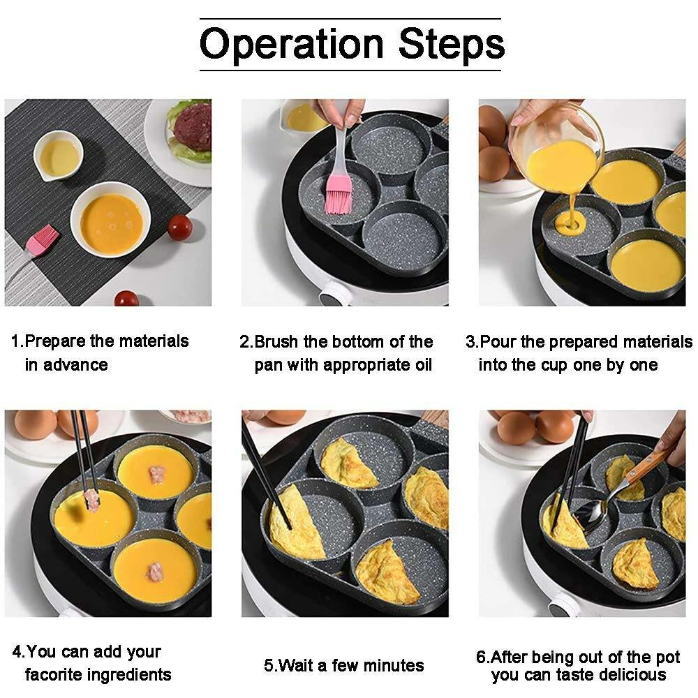 Poêle à omelettes 4 cavités