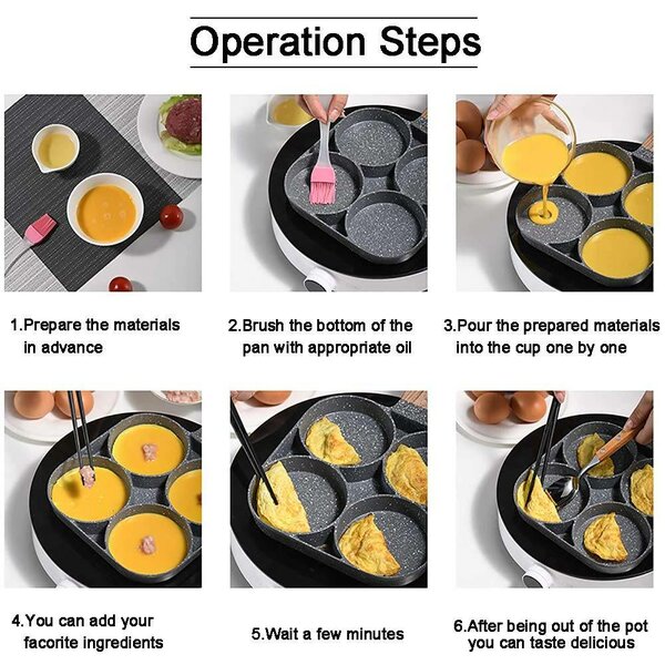 Poêle à omelettes 4 cavités