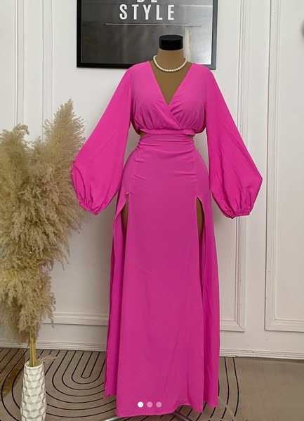 SASSY BALLOON SLEEVES MAXI DRESS. 