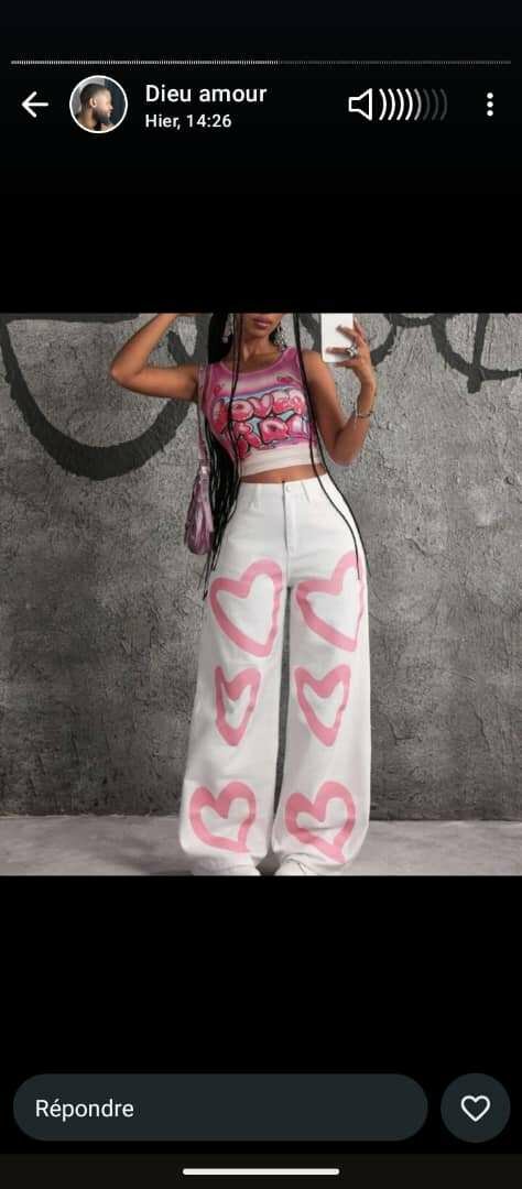 Pantalon cœur pour femmes