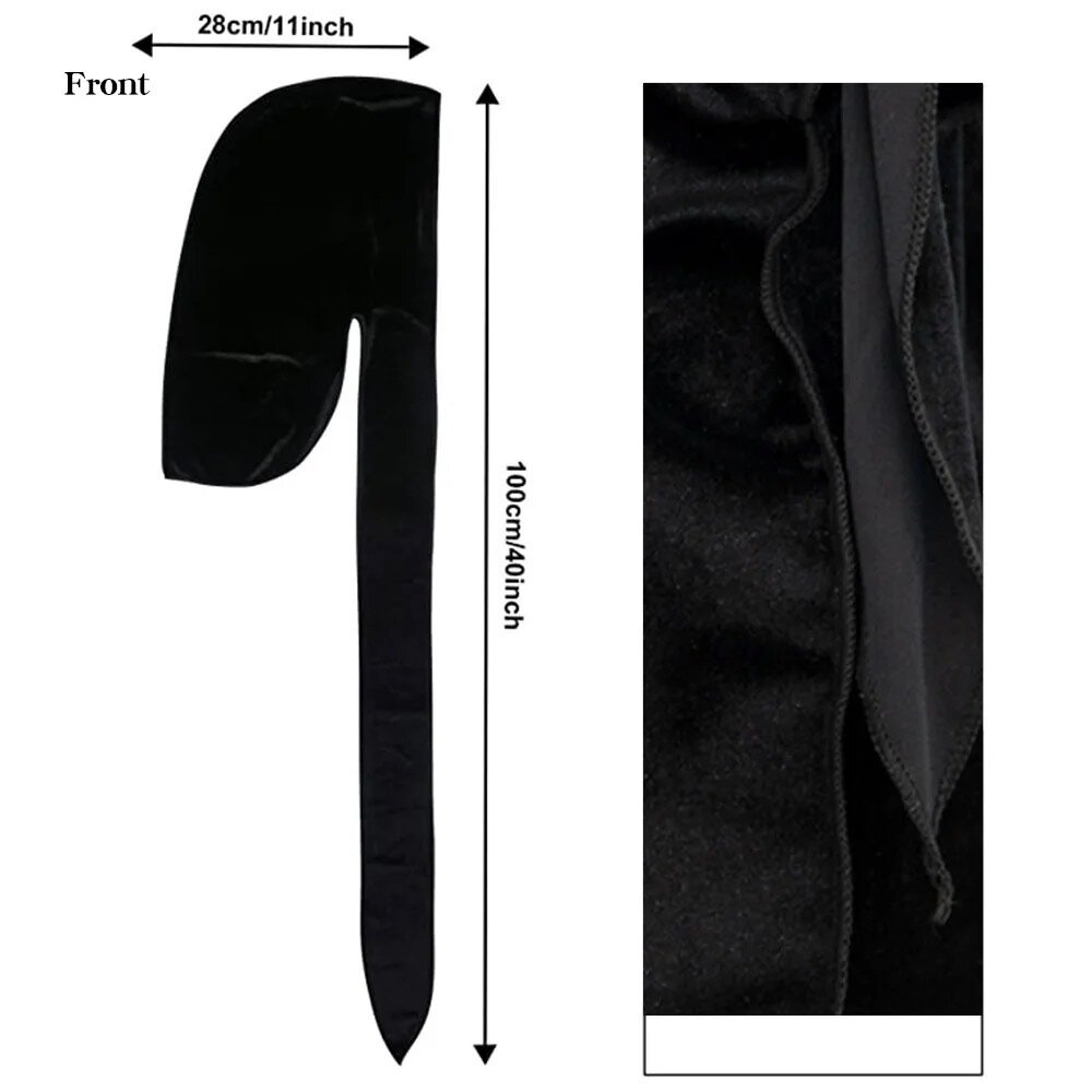 Durag Velours Long Noir
