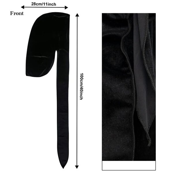Durag Velours Long Noir
