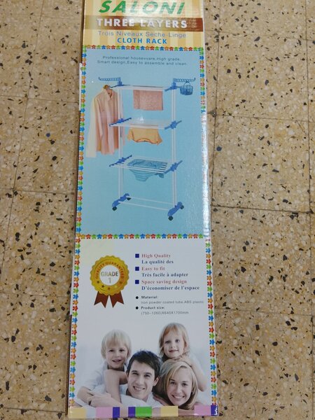 Étendoir à linge pliable 3 niveaux