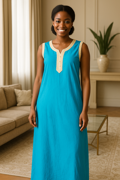 Robe longue en coton