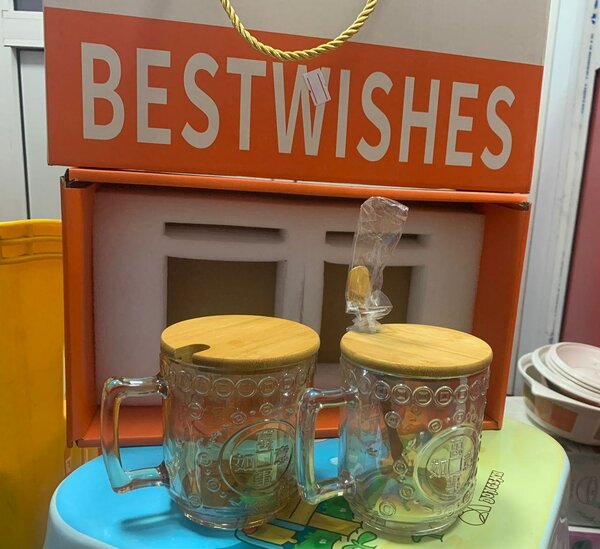 2pcs glass cups