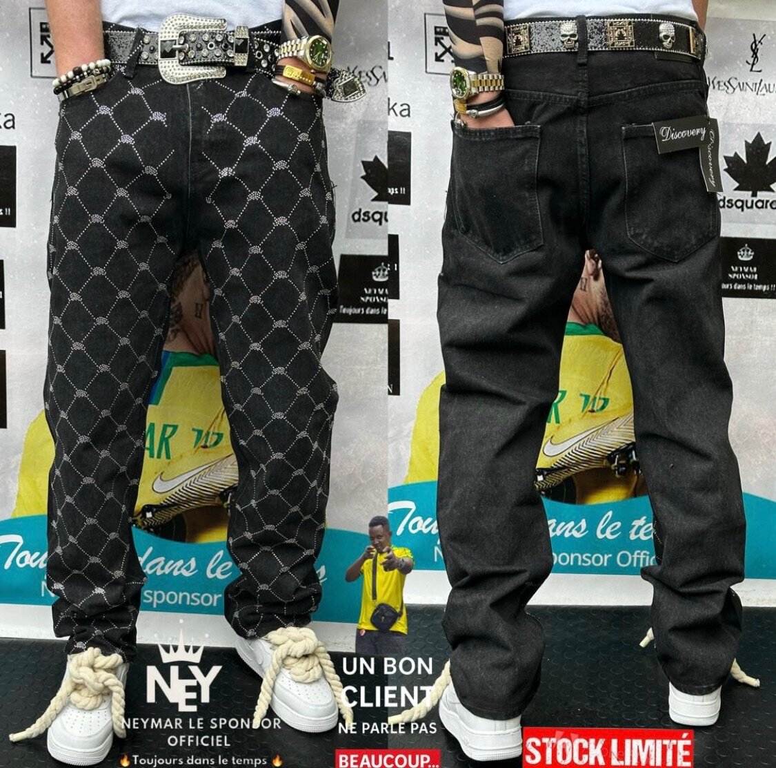 Jean noir tendance pour homme