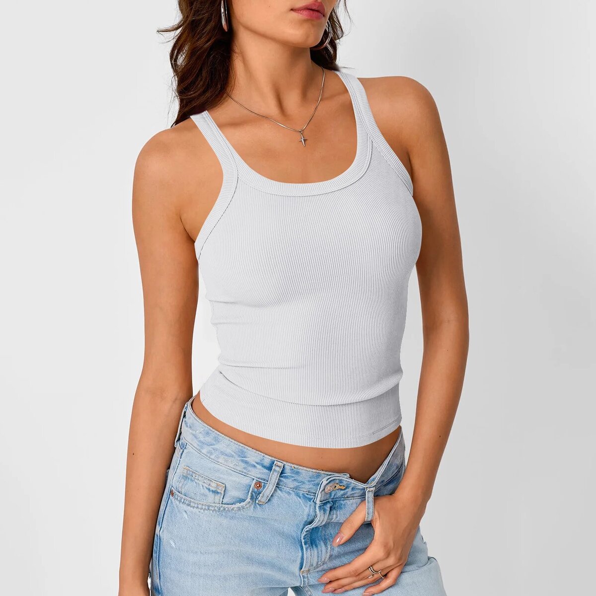 Débardeur Femme Blanc Chic