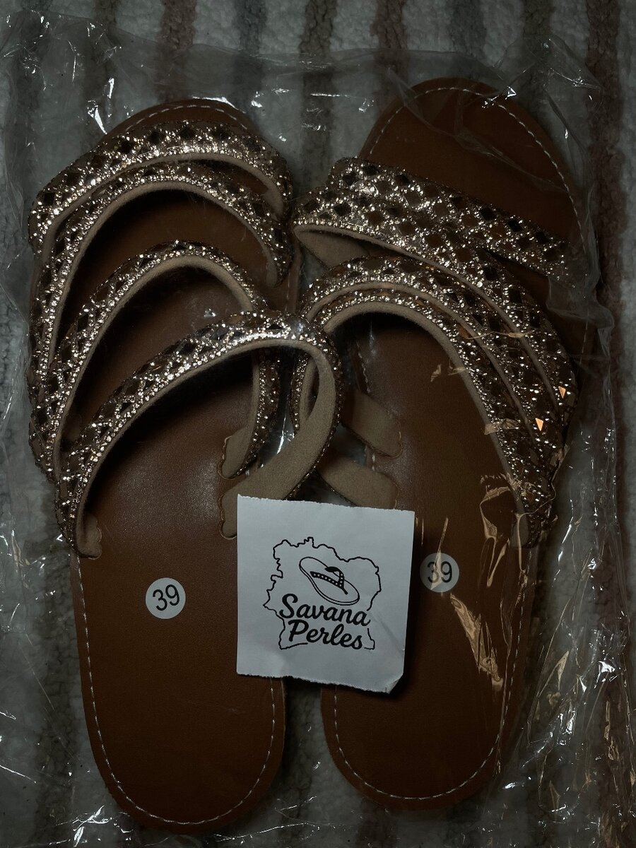 Sandales perlées brillantes