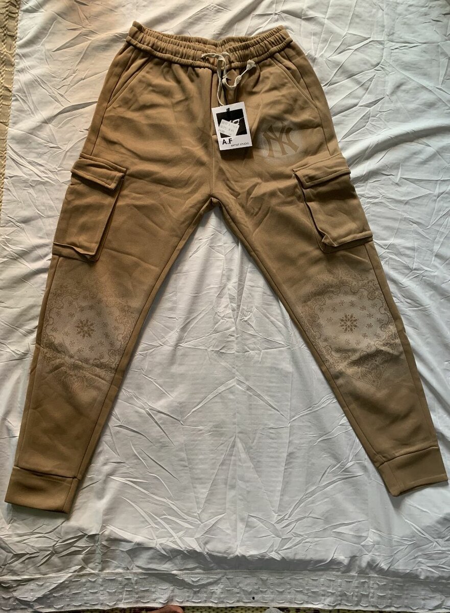 Pantalon cargo beige homme