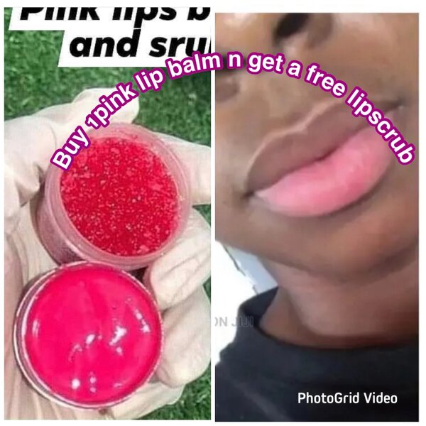 Pink lip balm and scrub