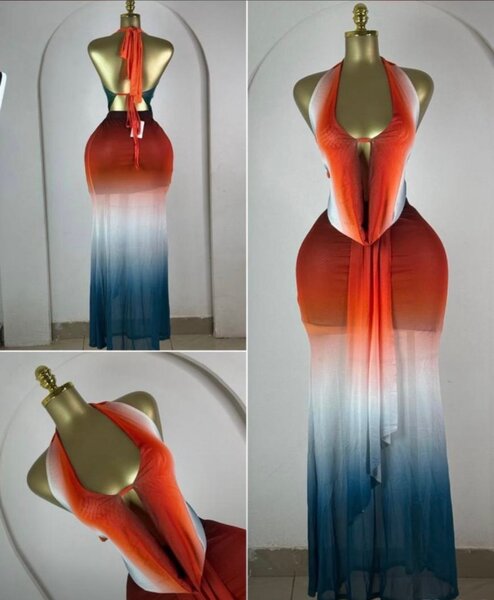 Robe longue dégradée élégante