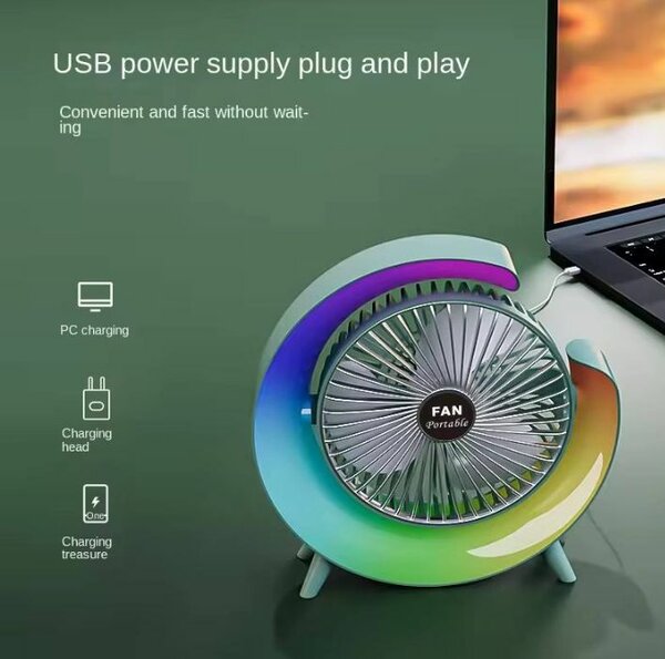 Rechargeable fan with led light