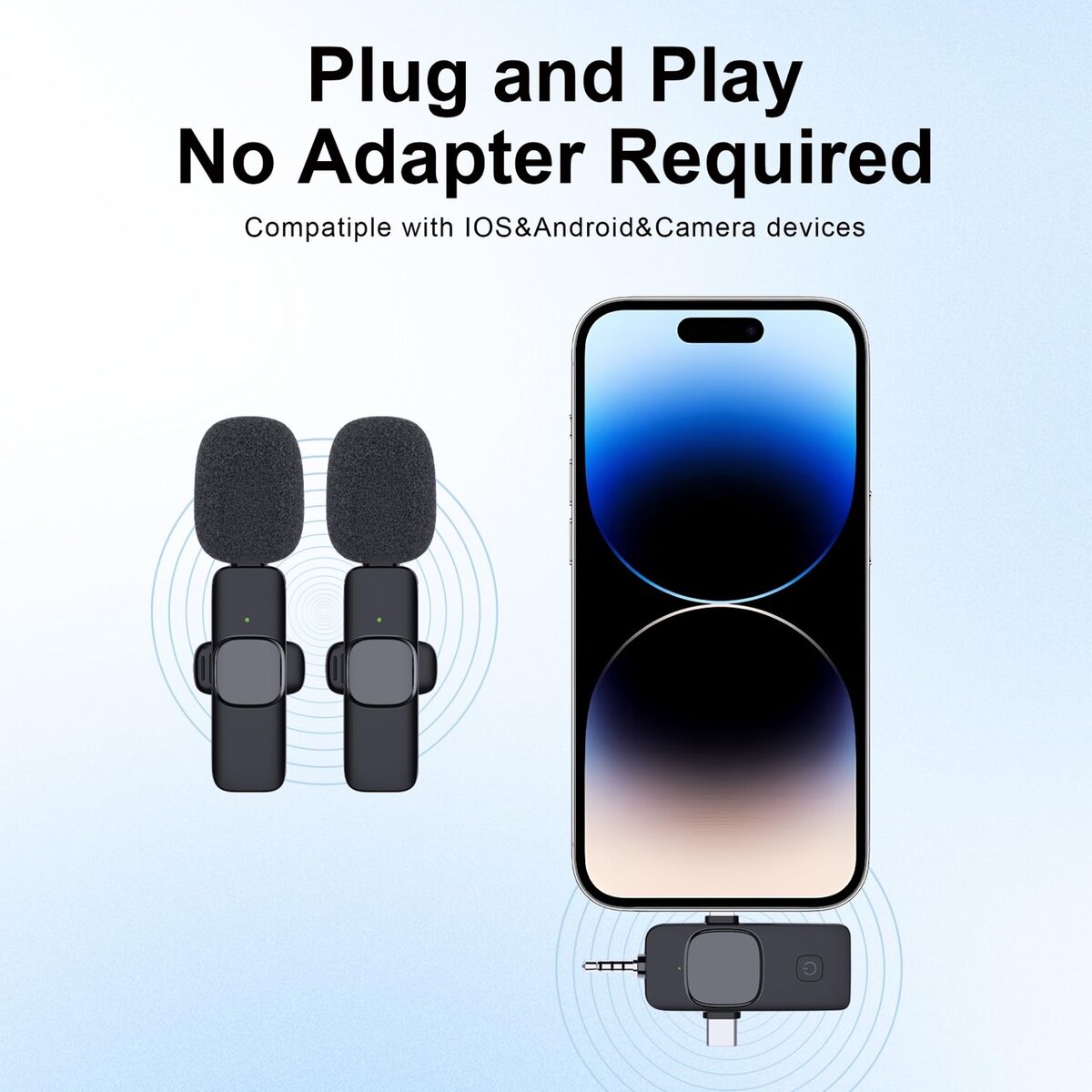 DOUBLE UNIVERSAL WIRELESS LAPEL MICROPHONE