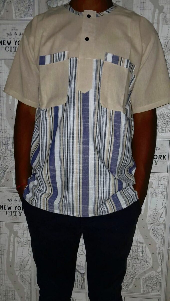 Chemise en lin rayé pour homme