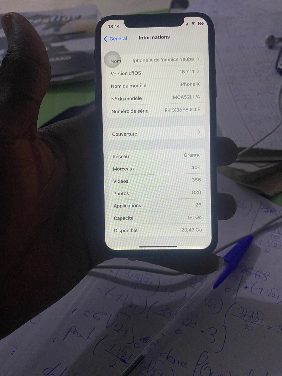 iPhone X 64go tout passe