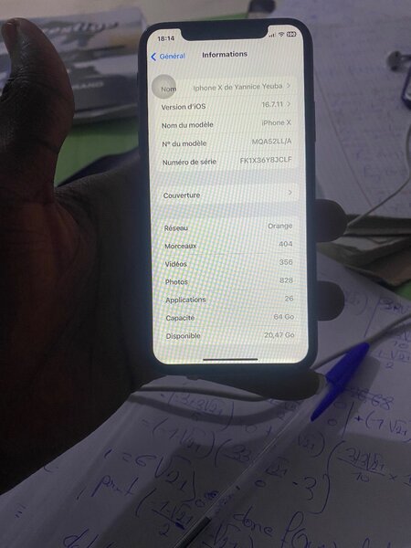 iPhone X 64go tout passe