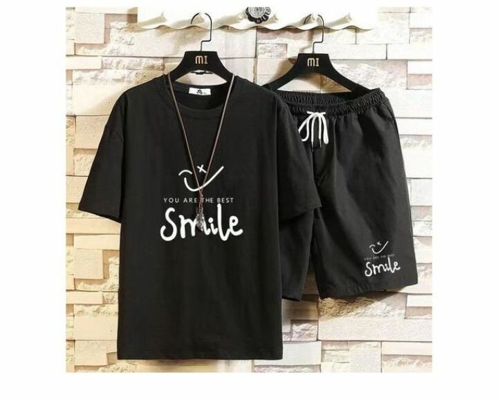 Ensemble T-shirt et Short Noir Sourire