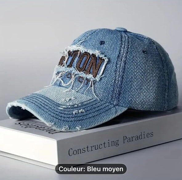 Casquette en jean décontractée