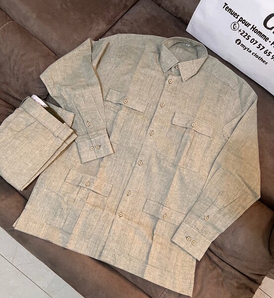 Ensemble lin cassé pour hommes