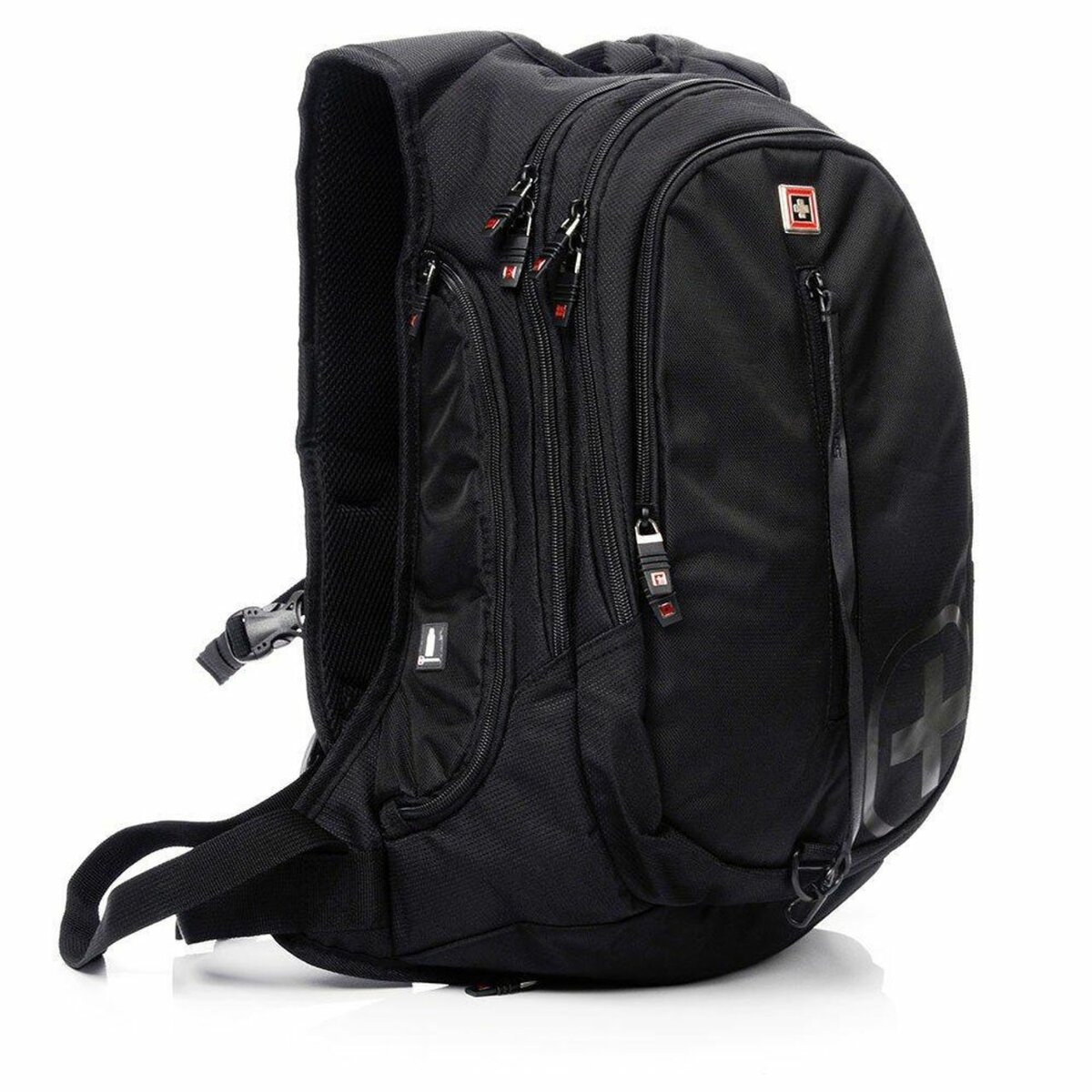 Big black backpack.