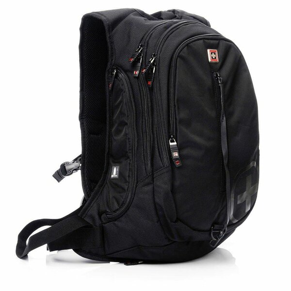 Big black backpack.