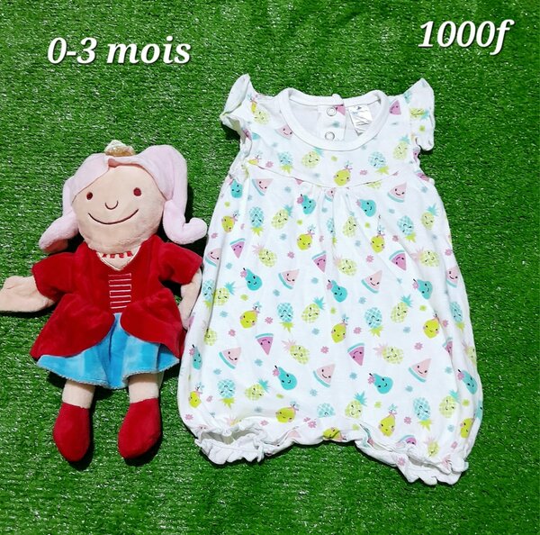 Robe pour fille, 0-3 mois, coton
