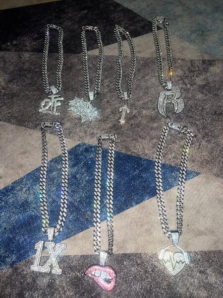 Collier en argent style hip-hop