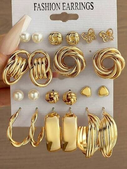 Boucles d'oreilles dorées élégantes