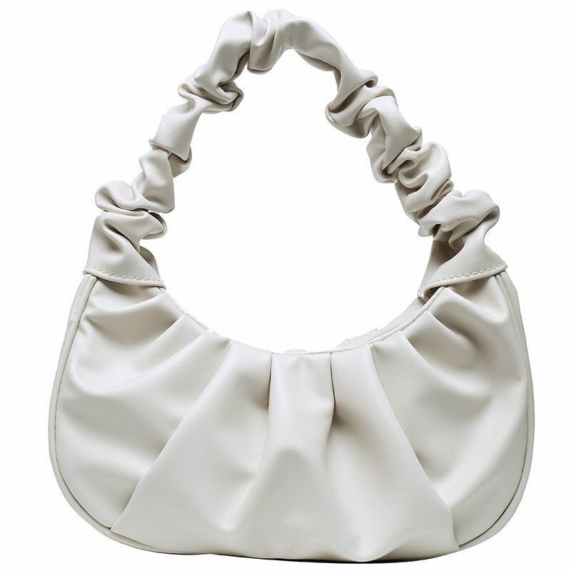Sac à main blanc plissé