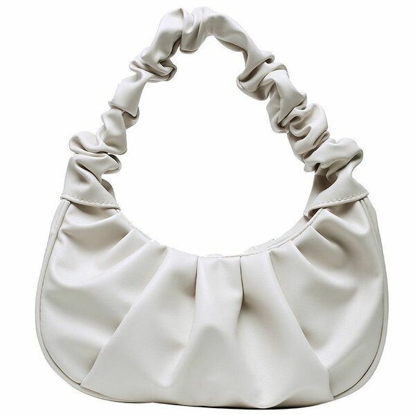Sac à main blanc plissé