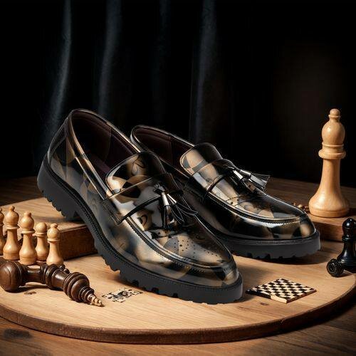 Mocassins en cuir verni hommes