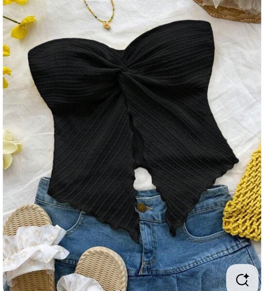 Top bustier plissé femme