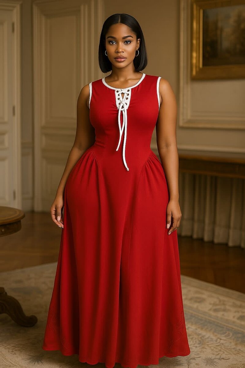 Robe longue élégante sans manches