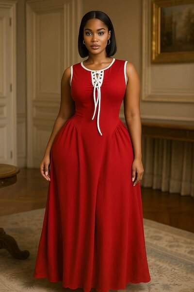 Robe longue élégante sans manches
