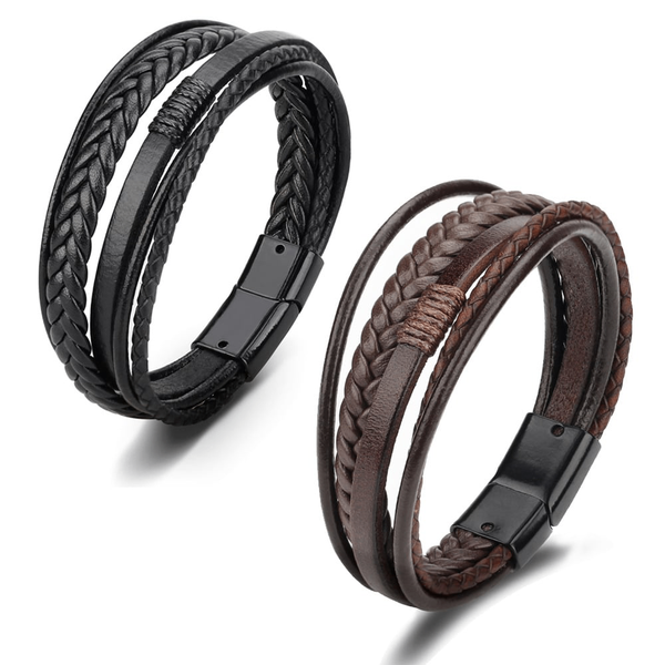 Cross leather bracelet