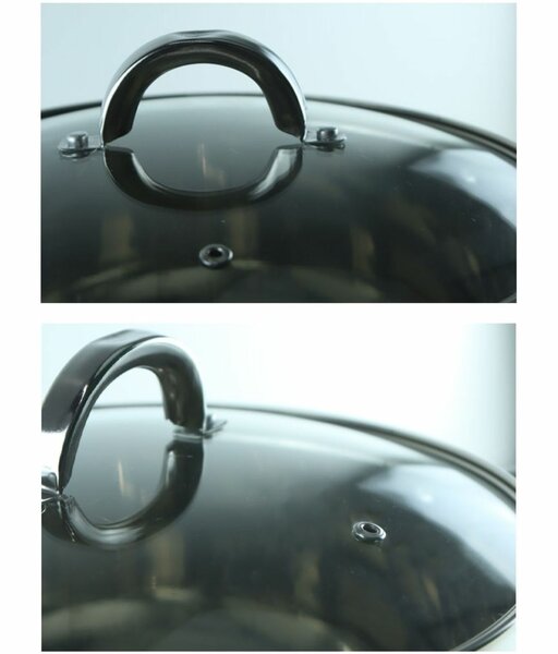 6 PCS 26/28/30CM STAINLESS STEEL CASSEROLE SETS WITH 3 GLASS