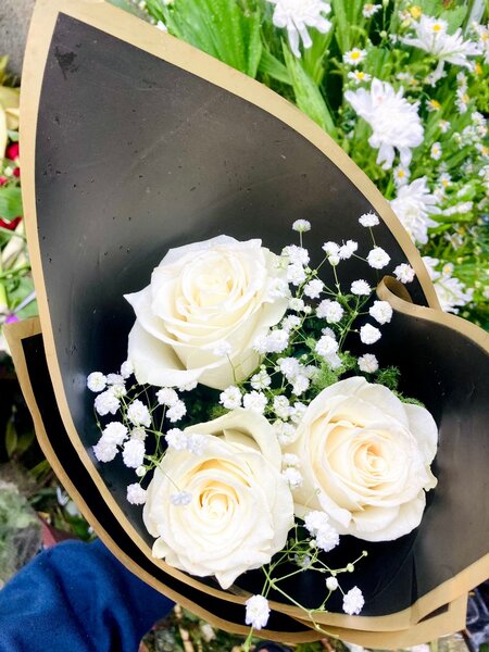 Bouquet de roses blanches