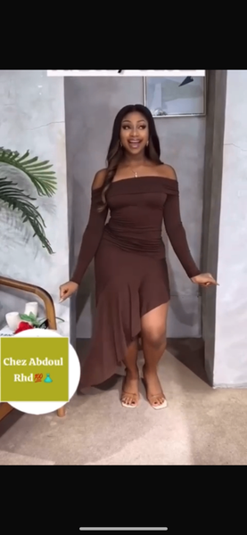 Jolie robe marron pour femmes