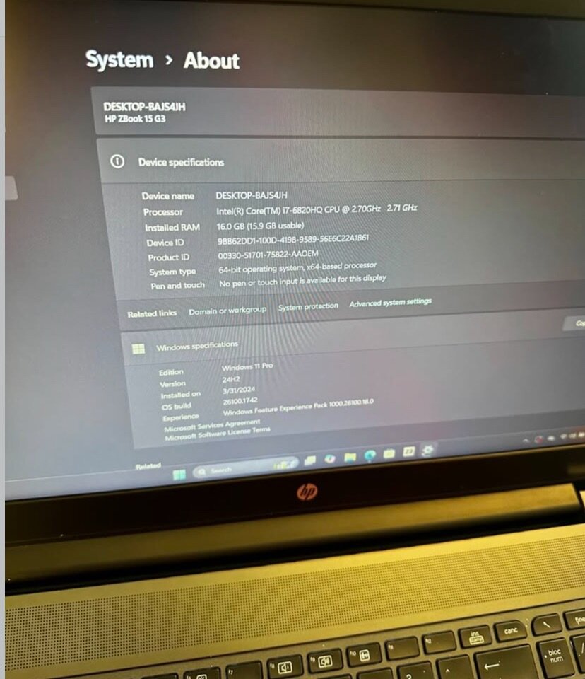 HP zBOOK 15 G3
