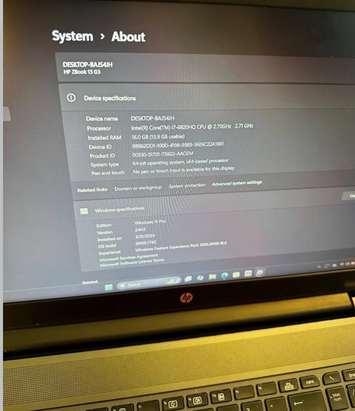 HP zBOOK 15 G3