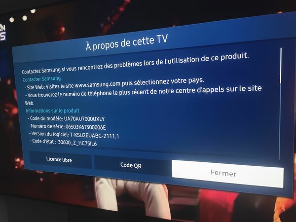 TV led Samsung 70 pouces/ Écran crystal /série 7 / 4k UHD