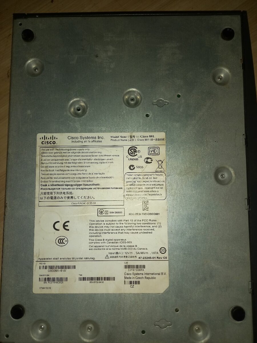 Cisco 881 k9 series Czech Republic made