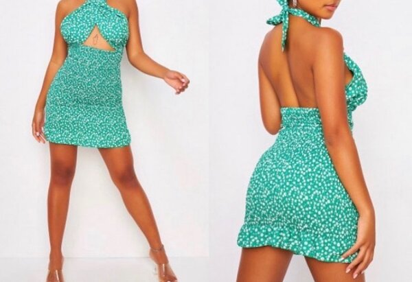 Robe verte dos nu