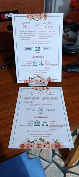 Cartes d'invitation mariage personnalisées
