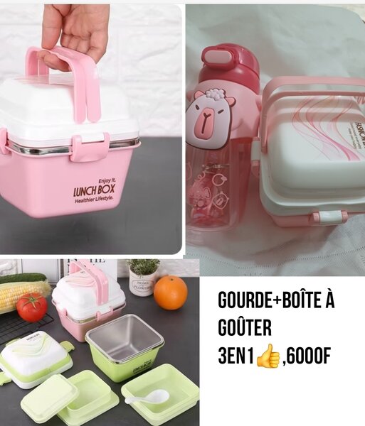 Boîte à Lunch 3 en 1 Rose