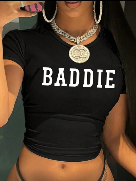 T-shirt "BADDIE" Femme Noir