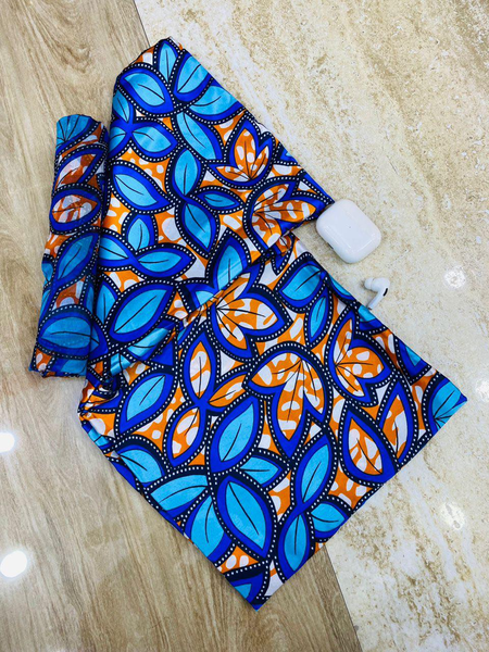 Tissu bleu orange