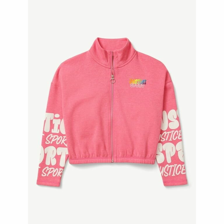 Justice Girls J-Sport Active Full Zip Mock Neck Sweater, Siz
